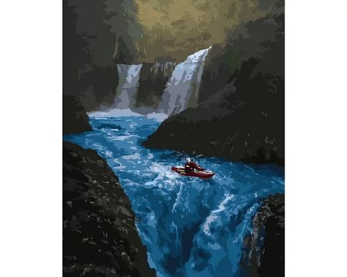 Картина за номерами Купання в гірській річці розміром 40х50 см Strateg (GS290)