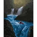 Картина за номерами ПРЕМІУМ Купання в гірській річці розміром 40х50 см Strateg (GS290)