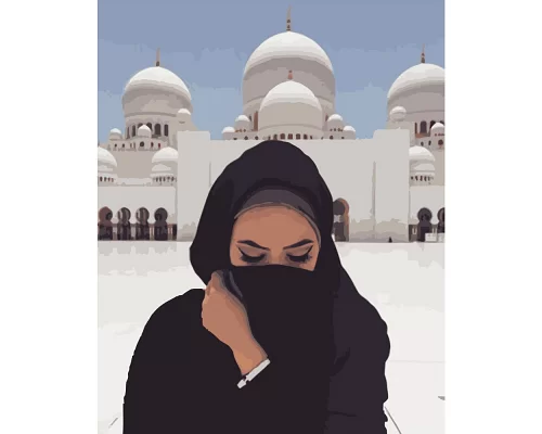 Картина за номерами Дівчина біля Мечеті розміром 40х50 см Strateg (GS216)
