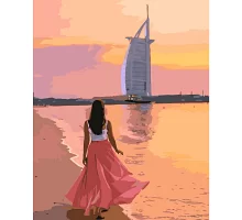 Картина за номерами  Прогулянка берегом в Дубаї розміром 40х50 см Strateg (GS192)