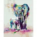 Картина за номерами Слоненя з мамою розміром 40х50 см Strateg (GS077)