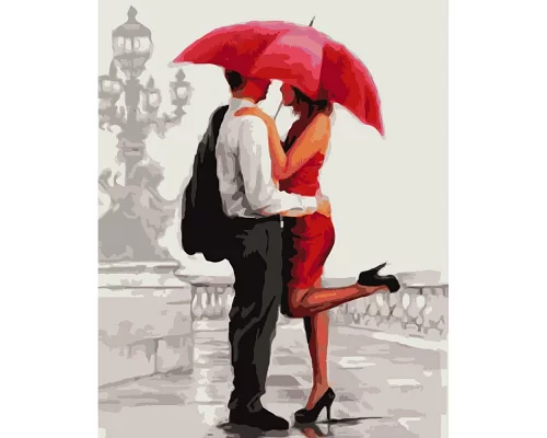Картина за номерами  Кохання під парасолькою розміром 40х50 см Strateg (GS007)