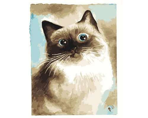 Картина за номерами ПРЕМІУМ Дивовижна кішка розміром 40х50 см Strateg (DY180)