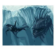 Картина за номерами  Підводне чудовисько розміром 40х50 см Strateg (DY203)