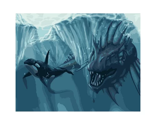 Картина за номерами Підводне чудовисько розміром 40х50 см Strateg (DY203)