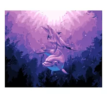 Картина за номерами ПРЕМІУМ Дельфіни розміром 40х50 см Strateg (DY204)