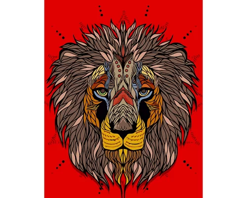 Картина за номерами Африканський лев розміром 40х50 см Strateg (DY195)