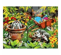 Картина за номерами  Їжачки в саду розміром 40х50 см Strateg (SY6713)