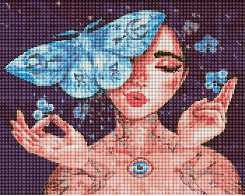 Алмазная мозаика Прикосновение бабочки ©lesya_nedzelska_art 40х50 Идейка (AMO7451)