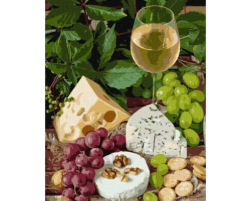 Картина по номерам Белое вино с сыром 40х50 Идейка (KHO5658)