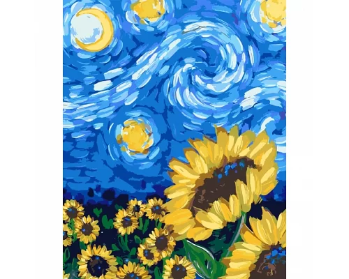 Картина за номерами Патриотична Соняшник у стилі Ван Гога SANTI 40*50 см (954471)