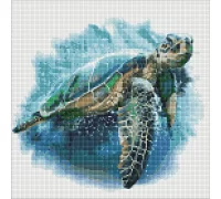 Алмазная мозаика - Голубая черепаха 40х40 Идейка (AMO7430)
