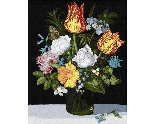 Картина по номерам Натюрморт с цветами в стакане ©Ambrosius Bosschaert de Oude 40х50 (KHO3223)