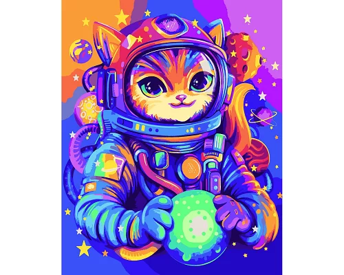 Картина за номерами Космічний патруль Кіт 40x50см Santi (954462)