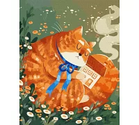 Картина по номерам Пушистый рыжий хранитель котик ©tanie_artr 40х50 Идейка (KHO4490)