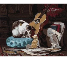 Картина за номерами Родина котиків музикантів 40х50 Ідейка (KHO4493)