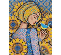 Алмазна мозаїка Патріотична Сонячна українка ©mosyakart 40х50 Ідейка (AMO7474)