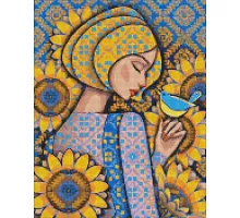 Алмазная мозаика Патриотическая Солнечная украинка ©mosyakart 40х50 Идейка (AMO7474)