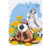 Картина за номерами - Собачка весеннее солнышко 30х40 Идейка (KHO4492)