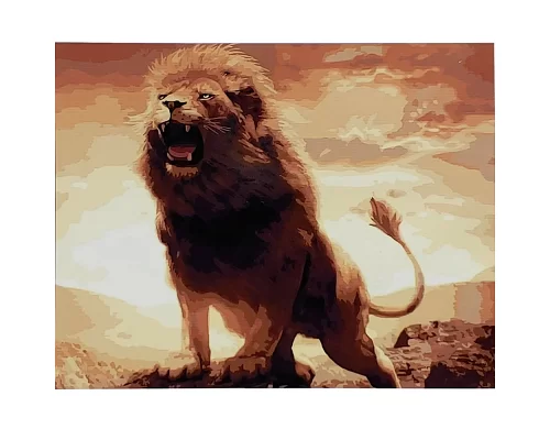 Картина за номерами Сила і могутність лева 40х50 см Strateg (SY6593)