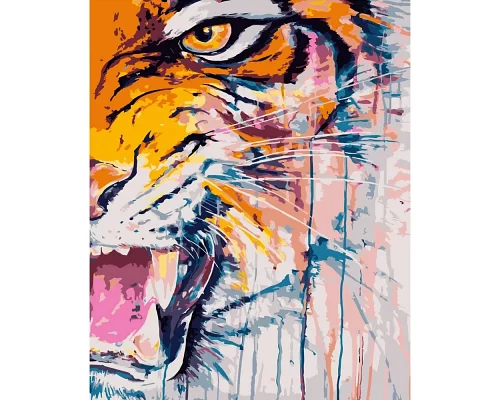 Картина за номерами Погляд тигра 40х50 см Strateg (DY131)