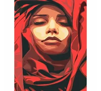 Картина за номерами Дівчина в червоному 40х50 см Strateg (DY058)