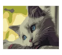 Картина за номерами Невинный взгляд котенка 40х50 см Strateg (DY176)
