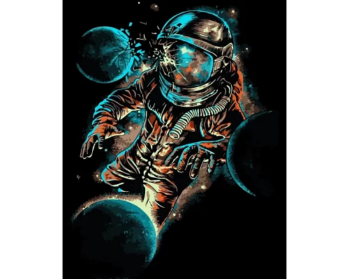 Картина за номерами Невагомість астронавта 40х50 см Strateg (DY172)