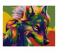 Картина за номерами Поп-арт волк и орел 40х50 см Strateg (DY005)