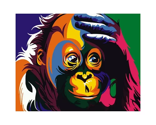 Картина за номерами Поп-арт мавпочка 40х50 см Strateg (DY002)