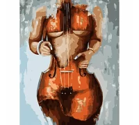 Картина за номерами Женщина-скрипка 40х50 см Strateg (DY023)