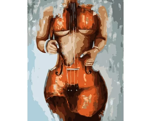 Картина за номерами Женщина-скрипка 40х50 см Strateg (DY023)