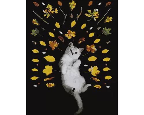 Картина за номерами Осінній котик 40х50 см Strateg (DY062)