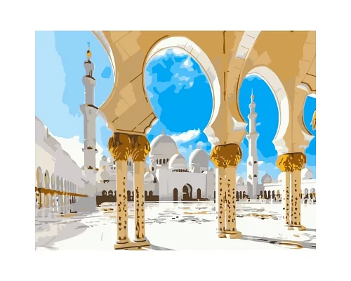 Картина за номерами Білосніжна мечеть 40х50 см Strateg (DY113)