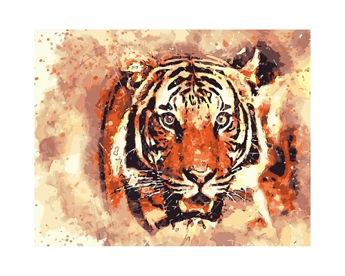 Картина за номерами Огненный тигр 40х50 см Strateg (DY128)