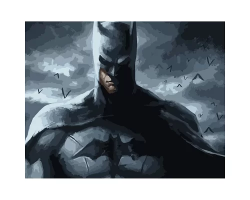 Картина за номерами Воинственный Бэтмен 40х50 см Strateg (DY162)