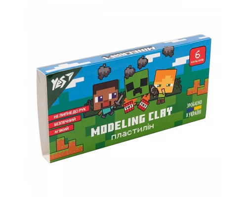Пластилін YES Minecraft 6 кольорів 120 г (540628)