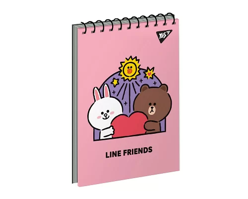 Зошит для записів YES А7/80 на спірали Line Friends. Lovey  набір 6 шт. (151868)