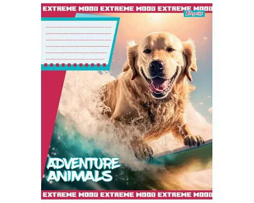 Зошит шкільний А5/18 клітинка 1В Adventure animals  набір 25 шт. (766315)