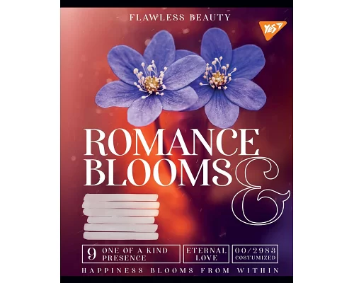 Зошит шкільний А5/60 клітинка YES Romance blooms зошит дя записів набір 10 шт. (766473)