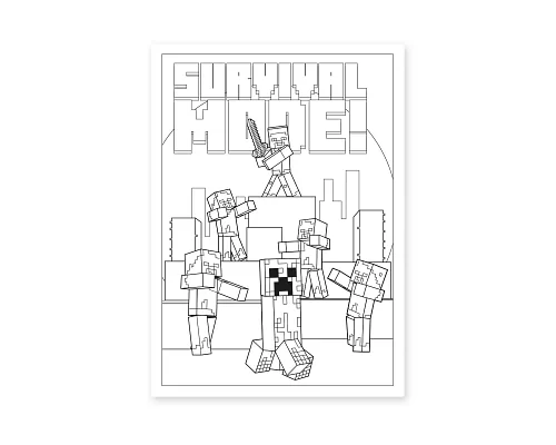 Раскраска А4 YES Minecraft 12 стр. (742915)