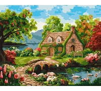 Картина по номерам Цветущий домик ©Елена Гураль 40х50 Идейка (KHO6312)