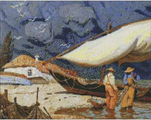 Алмазна мозаїка Українські рибалки ©tolstukhin artem 40х50 Идейка (AMO7375)