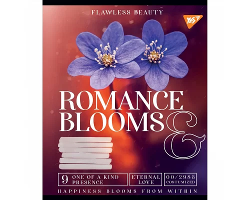 Зошит шкільний А5/96 клітинка YES Romance blooms (766497)
