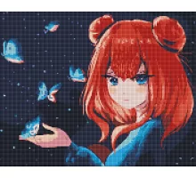 Алмазная мозаика Полет бабочек аниме девушка 40х50 Идейка (AMO7477)