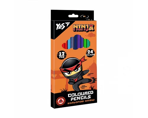 Олівці кольорові YES 12/24 кольорів Ninja (290707)