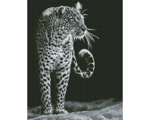 Алмазная мозаика Ночной охотник Леопард 40х50 на подрамнике Идейка (AMO7538)