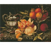 Алмазна мозаїка Натюрморт з апельсинами Jean Capeinick 30х40 на підрамнику Ідейка (AMO7411)