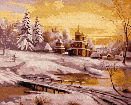 Картина за номерами Зимовий світанок Олександр Закусілов 40х50 Ідейка (KHO6313)