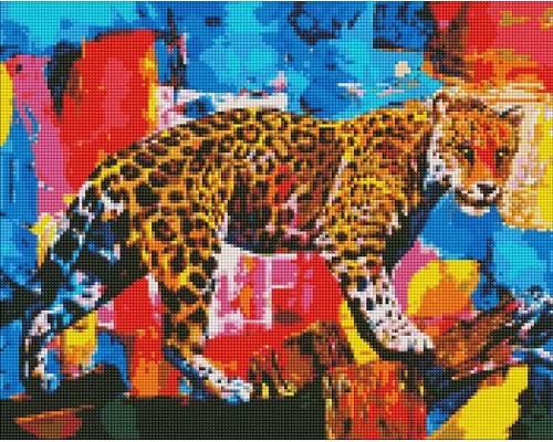 Алмазная мозаика Яркий леопард 40х50 на подрамнике Идейка (AMO7503)